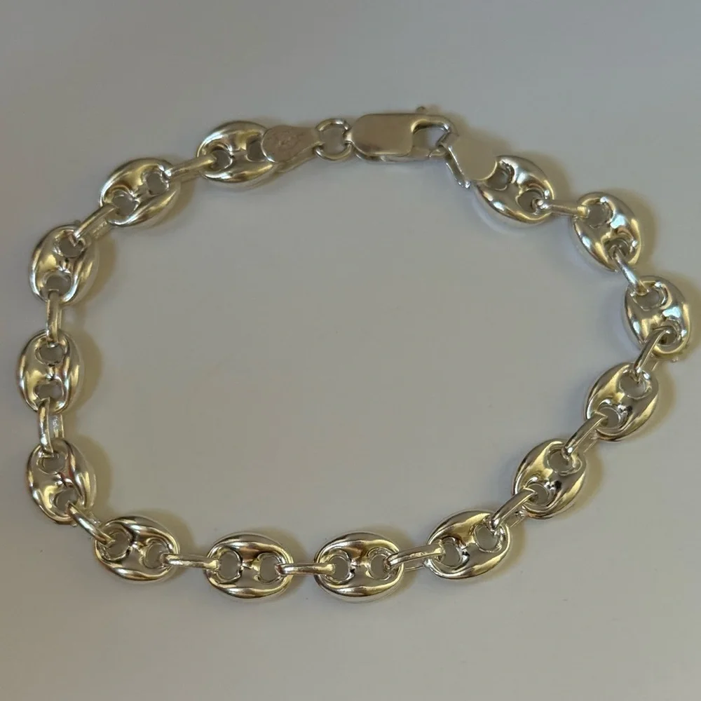 925 Silver 8mm 8” marine bracelet 8 inches long 8 mm wide unisex
